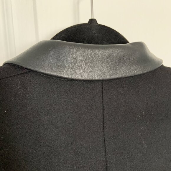 Women's The Kooples Black Wool Cashmere Blend Structured Coat Size 36 - Picture 9 of 16
